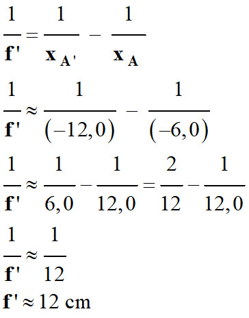 f' = 12 cm