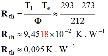 rsistance thermique = 0,093 K / W