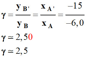 grandissement : 2,5