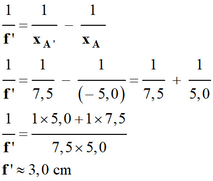 f' = 3,0 cm