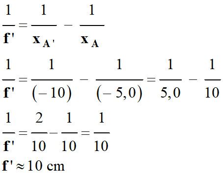 f' = 10 cm