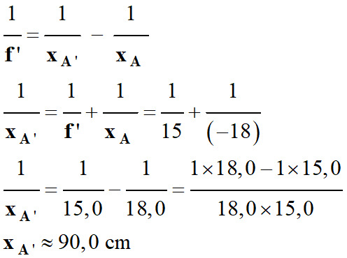 x A' = 90 cm