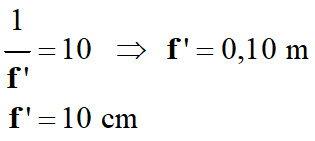 f' = 10 cm