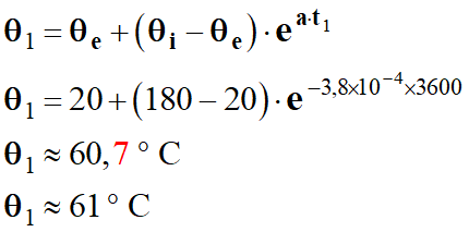 Temprature θ1 = 61  C