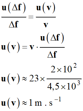 u (v) = 1 m / s