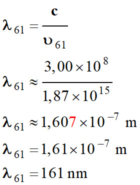 longueur d'onde 61 : 161 nm