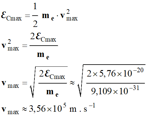 vmax = 3,56 E5 m / s