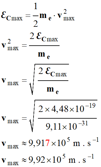 vmax = 9,92 E5 m / s