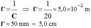 f' = 5,0 cm