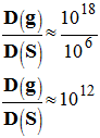 D (g) / D (S) = 1E12