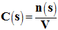 C (s) = n (s) / V (sol)