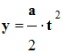 y = a/2 . t