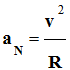 a n = v / R