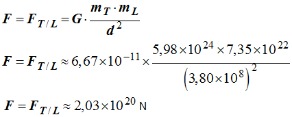 Valeur force : F = 2,03 E20 N