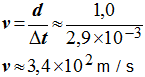v = 3,4 E2 m / s