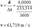 v = 61,719 m / s