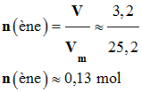 n (ne) = 0,13 mol