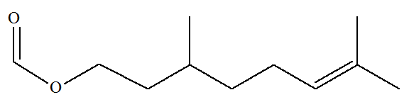 formule topologique : mthanoate de 3,7-dimthyloct-6-nyle