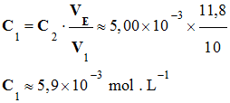 C 1 = 5,9 E-3 mol / L