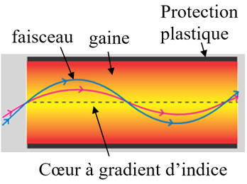 fibre multimodale  gradient d'indice