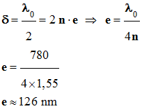 Profondeur e = 126 nm