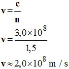 v = 2,0 E8 m / s