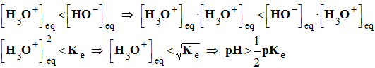 pH > 1/2 pKe