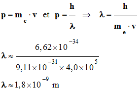 lambda = 1,8 E-9 m
