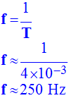 f = 250 Hz