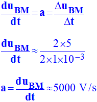 a = 5000 V / s