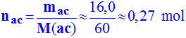 a ac = 0,27 mol