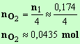 n (O2) = 0,0435 mol