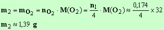 m2 = 1,39 g