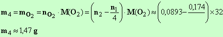 m4 = 1,47 g