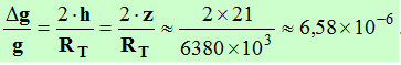 delta g / g = 6,58 E-6