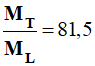 M T / M L = 81,5