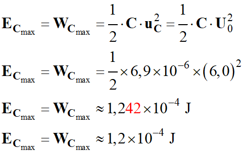 Ec max = 1,2 E-4 J