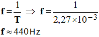 f = 440 Hz