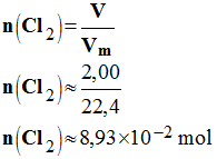 n (Cl2) = 89,3 mmol